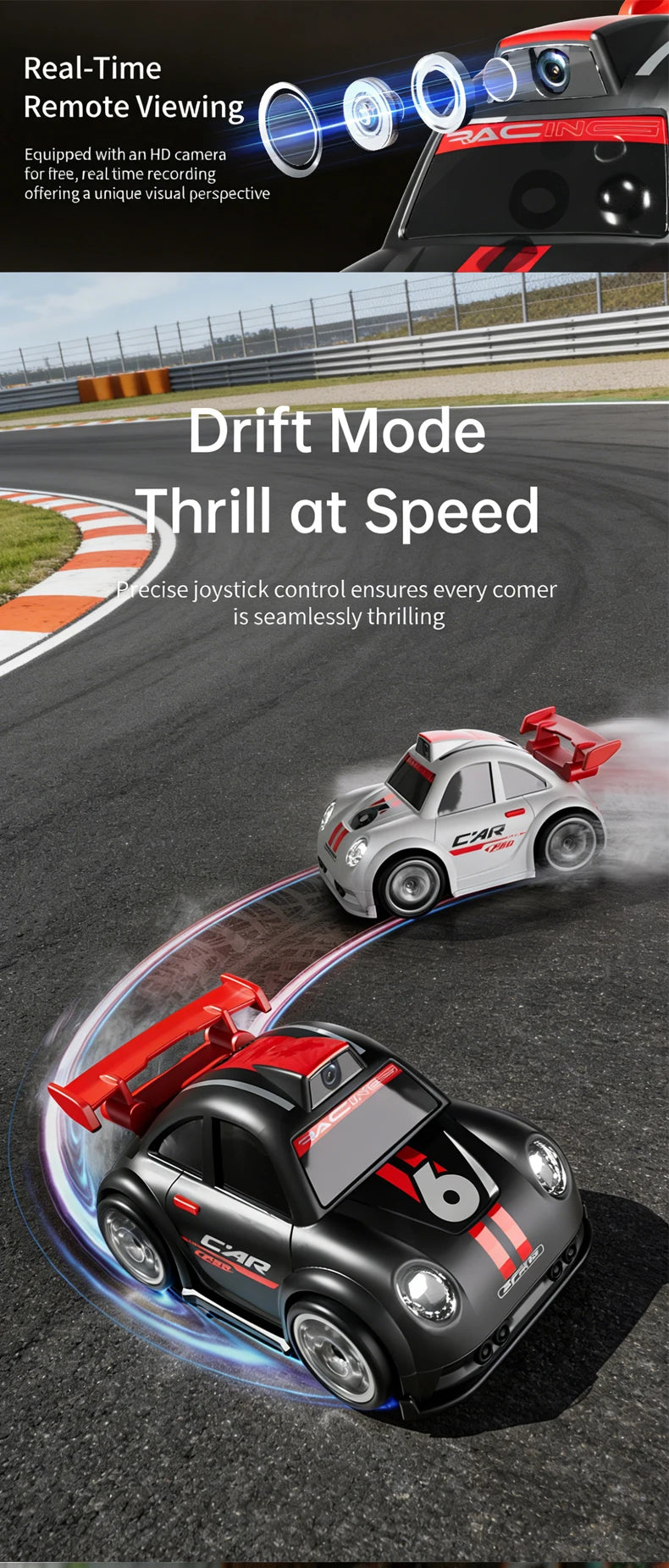 2026 New Camera RC Drift Car with Dual Mode Lights Sound  Screen Control Car Smart Induction Following Children's Toys Gift